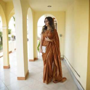 Mustard Gold Zari Katan Banarsi Saree SSK-0001