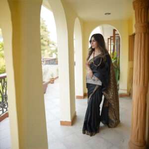 Black Golden Zari Katan Banarsi Saree SSK-0005