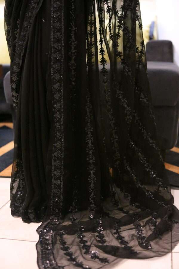 Black Sequins Saree SS-0018