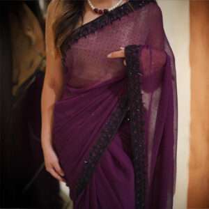 Purple Handwork Saree SSH-0002