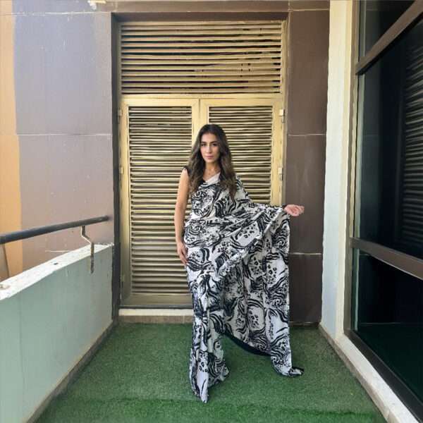 Printed Linen Silk Saree SSP-0005