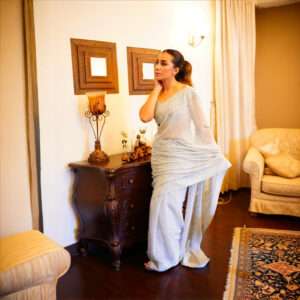 Ring Rhinestones Grey Saree SSRS-0004