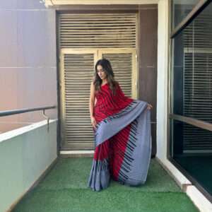 Printed Linen Silk Saree SSP-0003