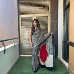 Printed Linen Silk Saree SSP-0001