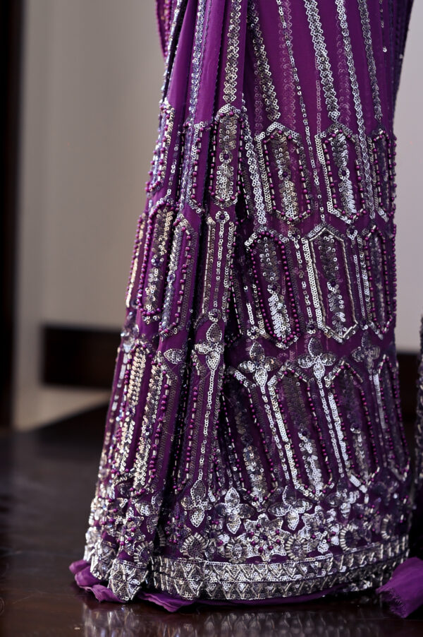 Mauve Saree Embellished with Sequins, Cutdana & Beads SSHC-0006