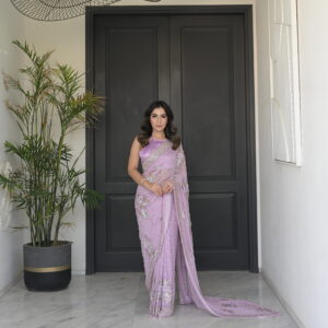 Lilac Saree Embellished with Sequins, Cutdana & Beads SSHC-00013