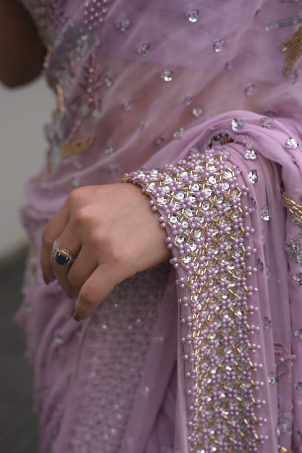 Lilac Saree Embellished with Sequins, Cutdana & Beads SSHC-00013