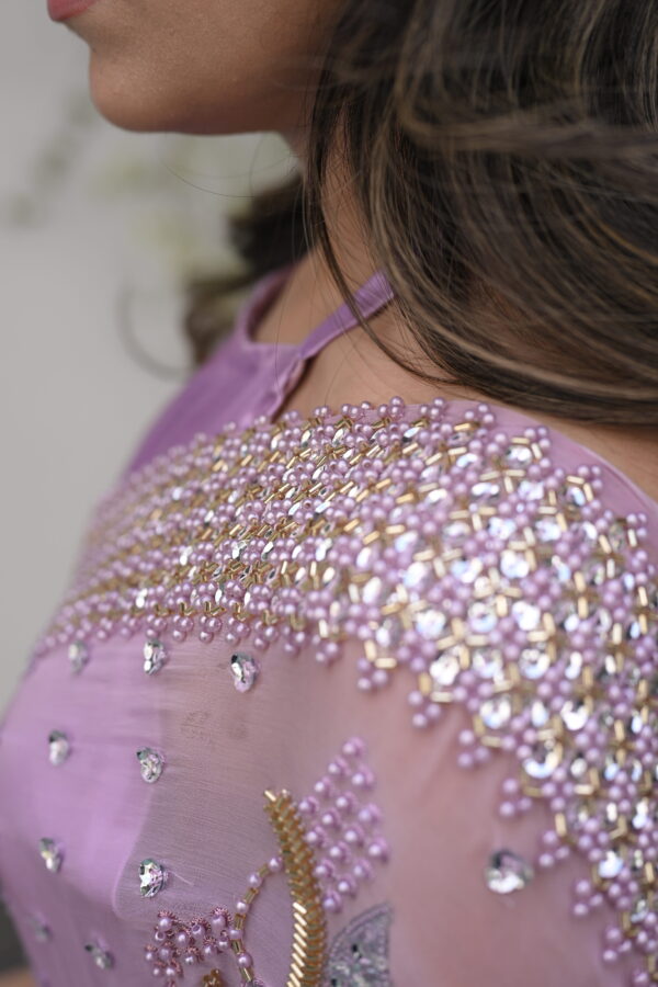 Lilac Saree Embellished with Sequins, Cutdana & Beads SSHC-00013