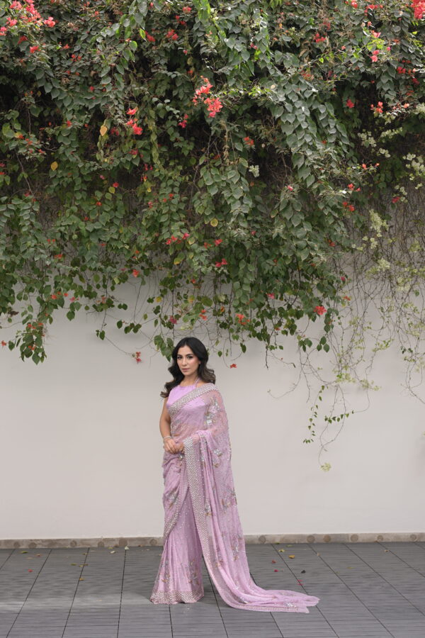 Lilac Saree Embellished with Sequins, Cutdana & Beads SSHC-00013