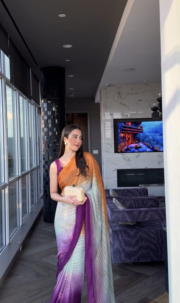 Self Chiffon Tie & Dye Saree