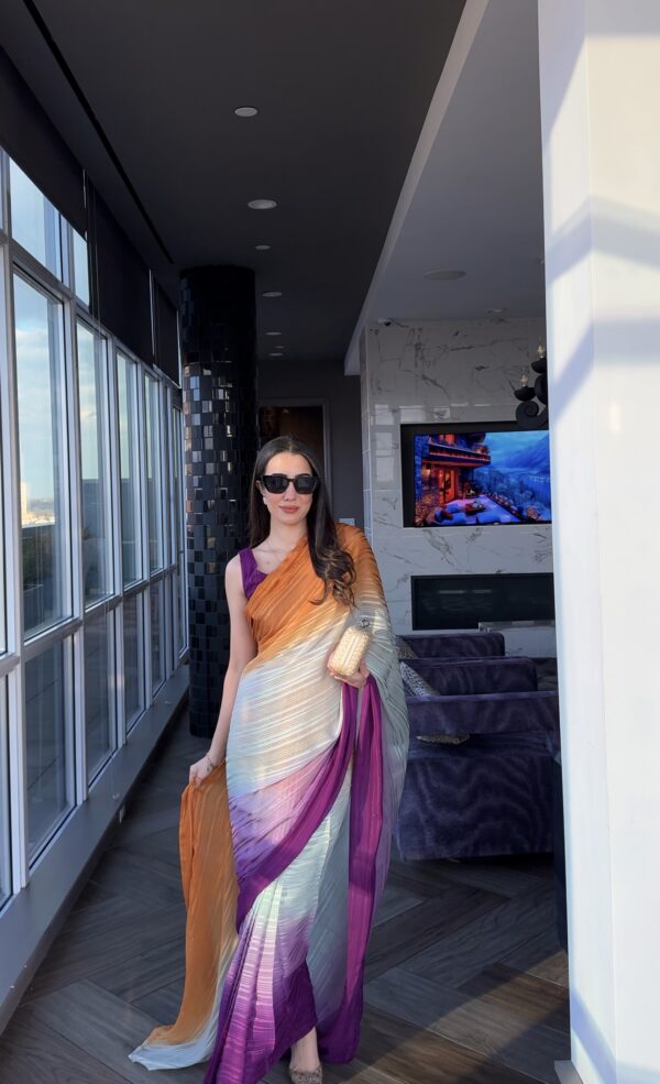 Self Chiffon Tie & Dye Saree