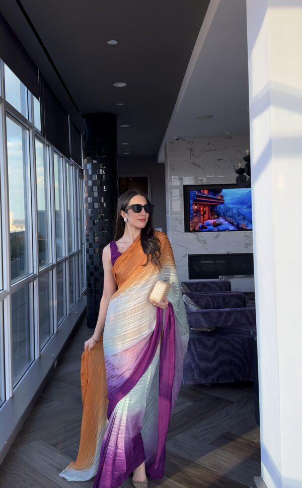 Self Chiffon Tie & Dye Saree