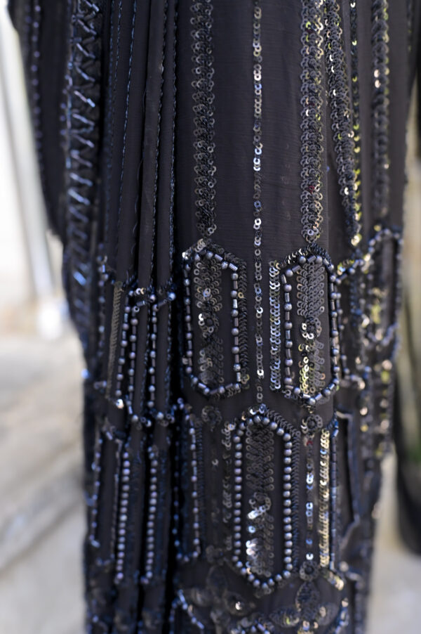 Black Saree Embellished with Sequins, Cutdana & Beads SSHC-00017