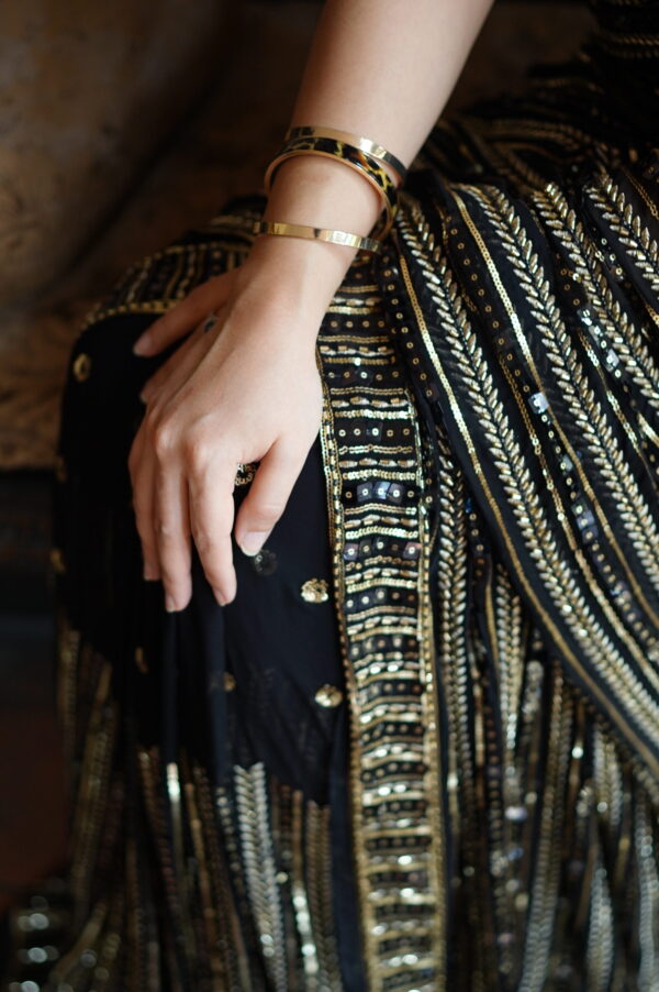 Black Saree Embellished with Sequins, Cutdana & Beads SSHC-00015