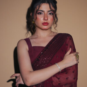 Maroon Sequins Saree SS-0029