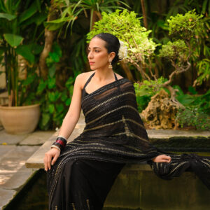 Black Saree Embellished with Sequins, Cutdana & Beads SSHC-00019