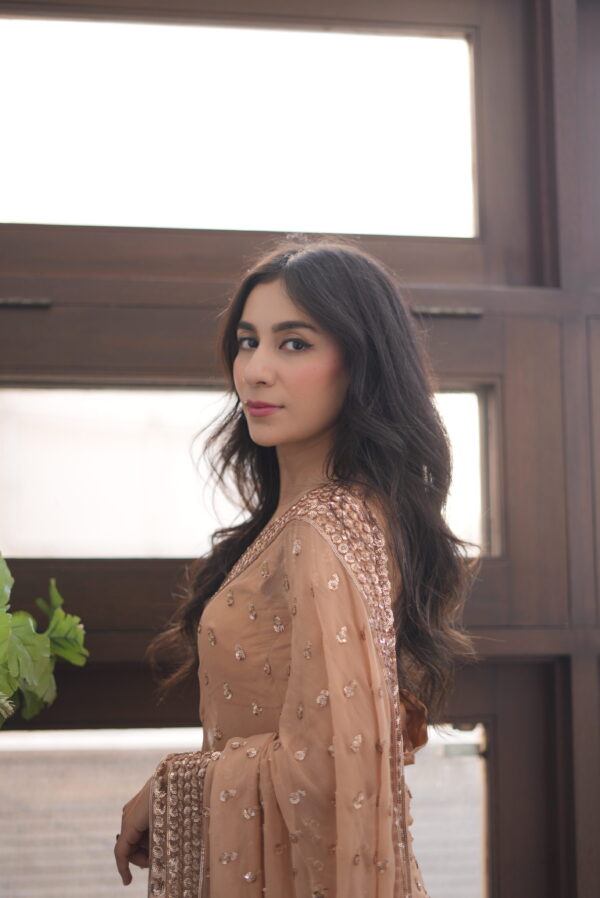 Toffee Caramel Sequins Saree SS-0034