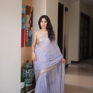 Lilac Sequins Saree SS-0035