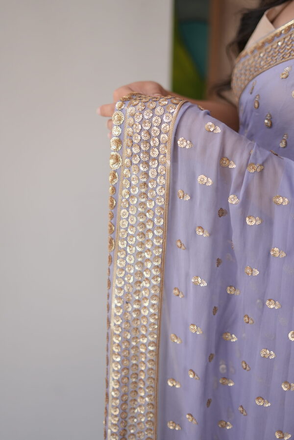 Lilac Sequins Saree SS-0035