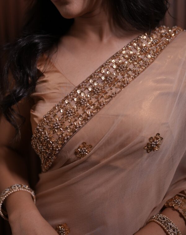 Gold Double Border Saree SSDB-0014