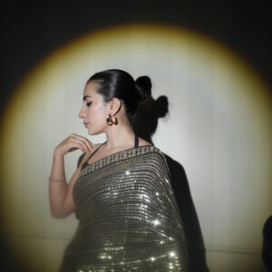 Black Gold Sequins Saree SS-0039