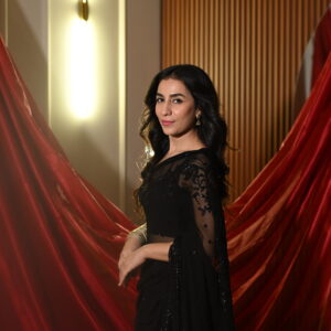 Black Double Border Sequins Saree SSDB-0014